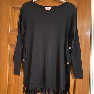 Lilly Pulitzer onyx Ramona fringe sweater